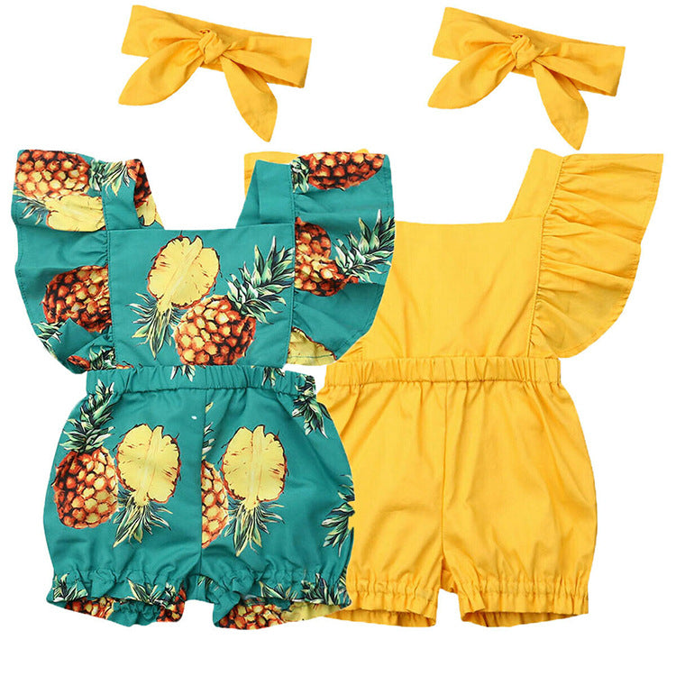 Baby Short Sleeve Pineapple Print Romper