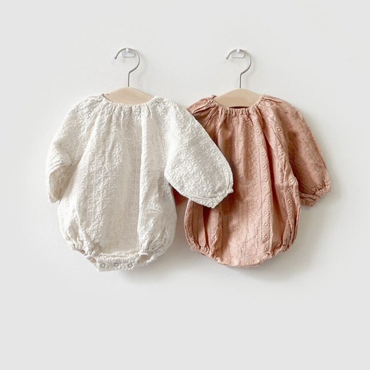 Baby Embroidered Long Sleeve Triangle Romper Jumpsuit