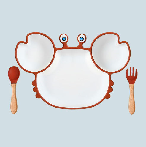 Silicone Non-Slip Baby Feeding Bowl Plate Set