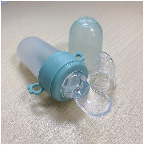 Silicone Baby Rice Cereal Squeeze Feeding Bottle Spoon