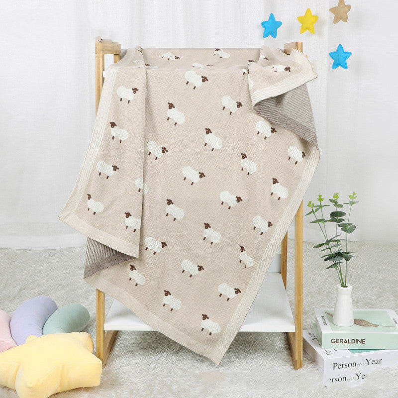 Knitted Lamb Baby Hug Blanket