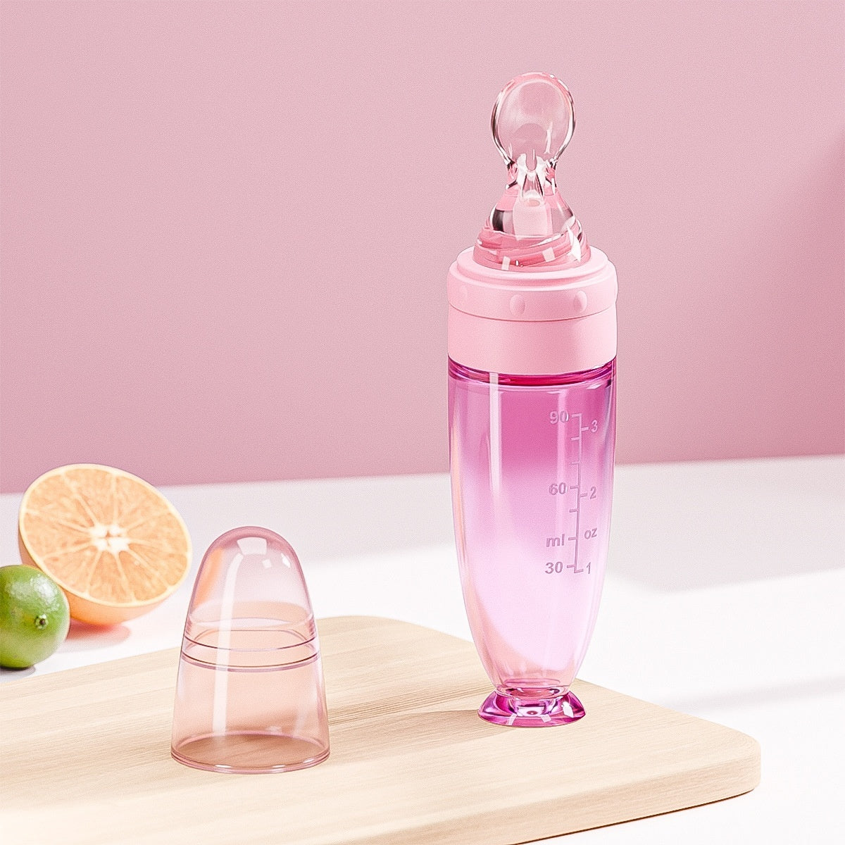 Silicone Squeeze Baby Feeding Spoon Rice Porridge Feeder