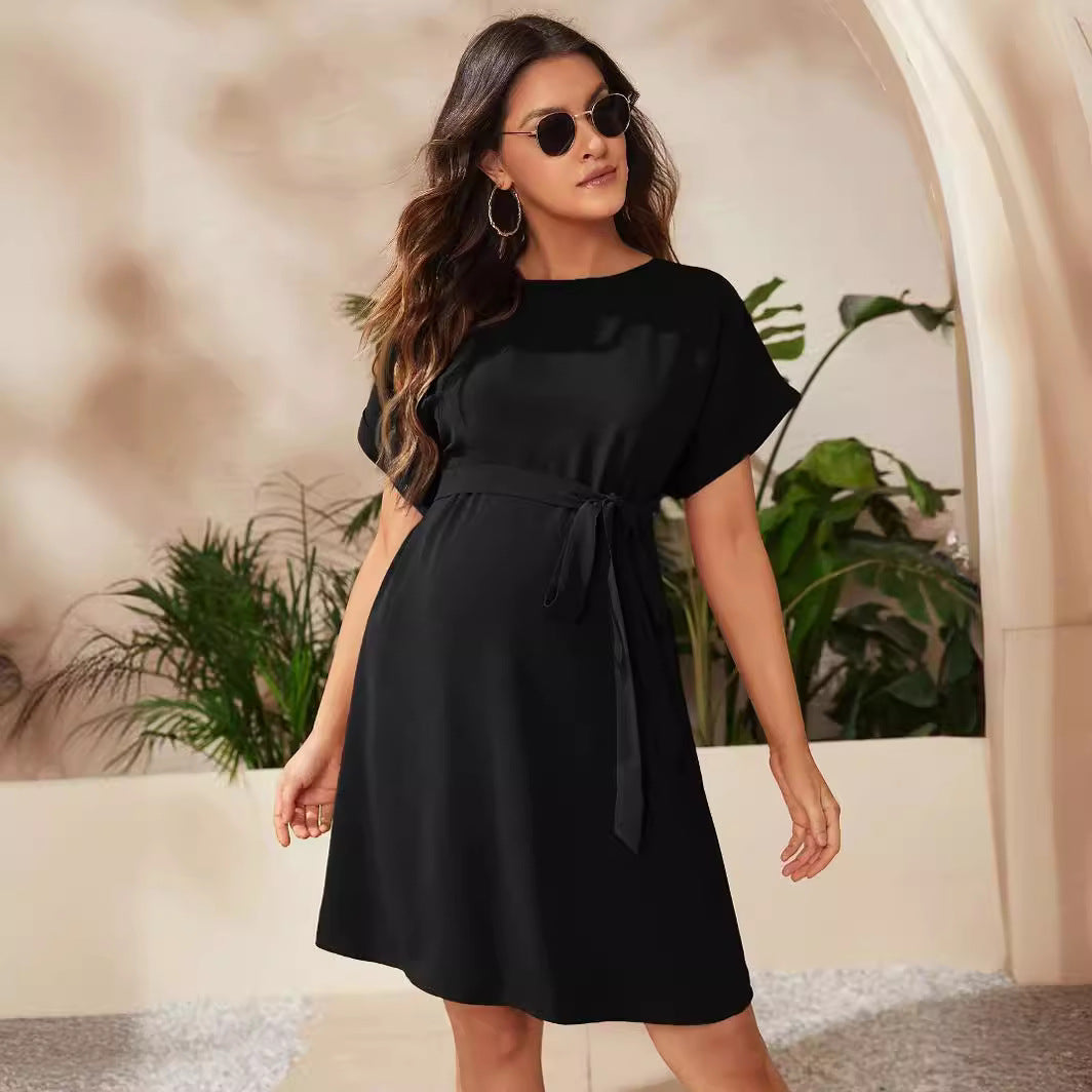 Bat Sleeve Maternity Girdle Dress