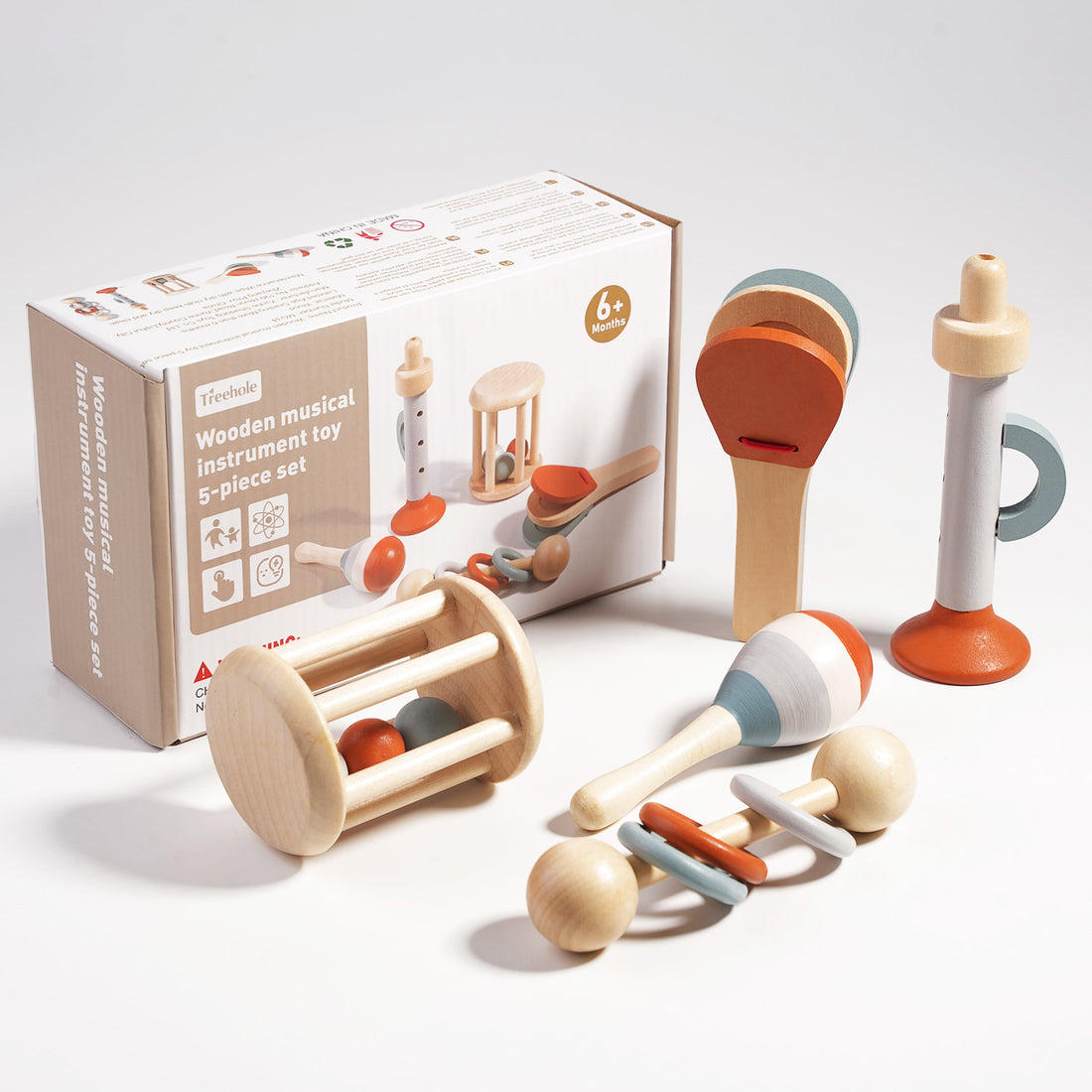 Baby Wooden Rattle Early Education Toys