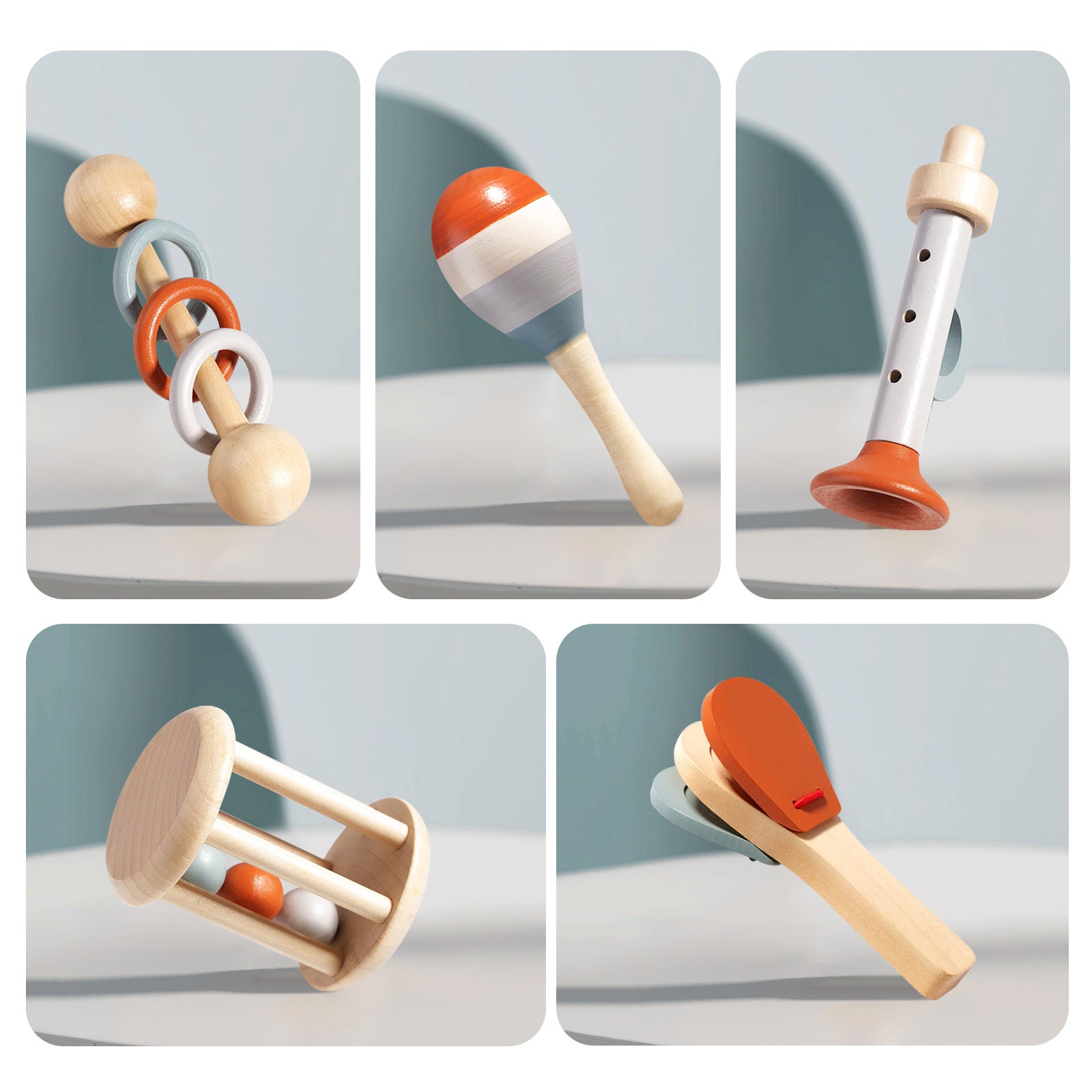Baby Wooden Rattle Early Education Toys