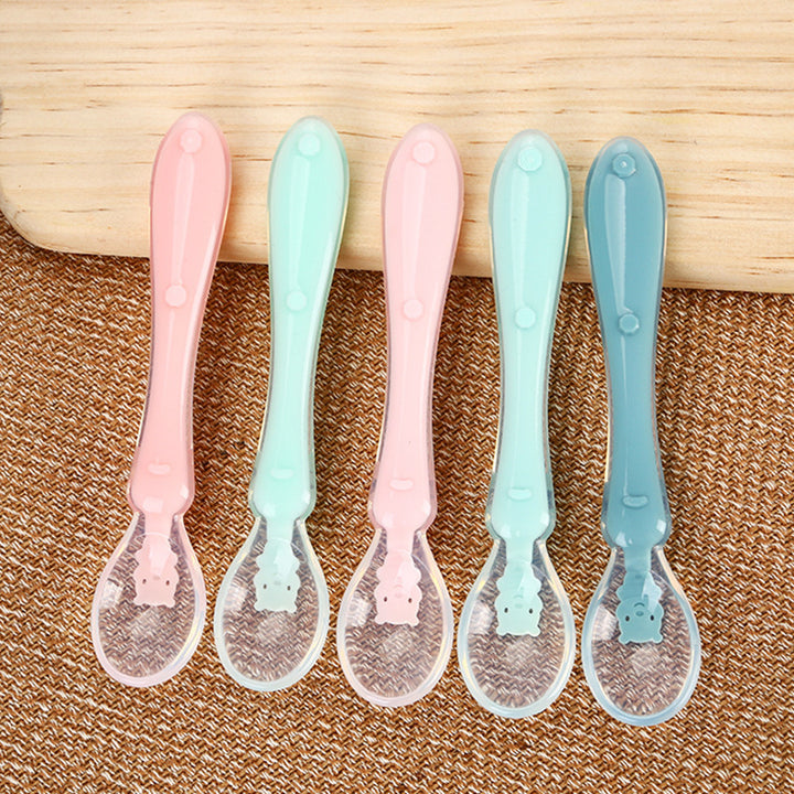 Silicone Baby Feeding Spoon Soup Water Tableware