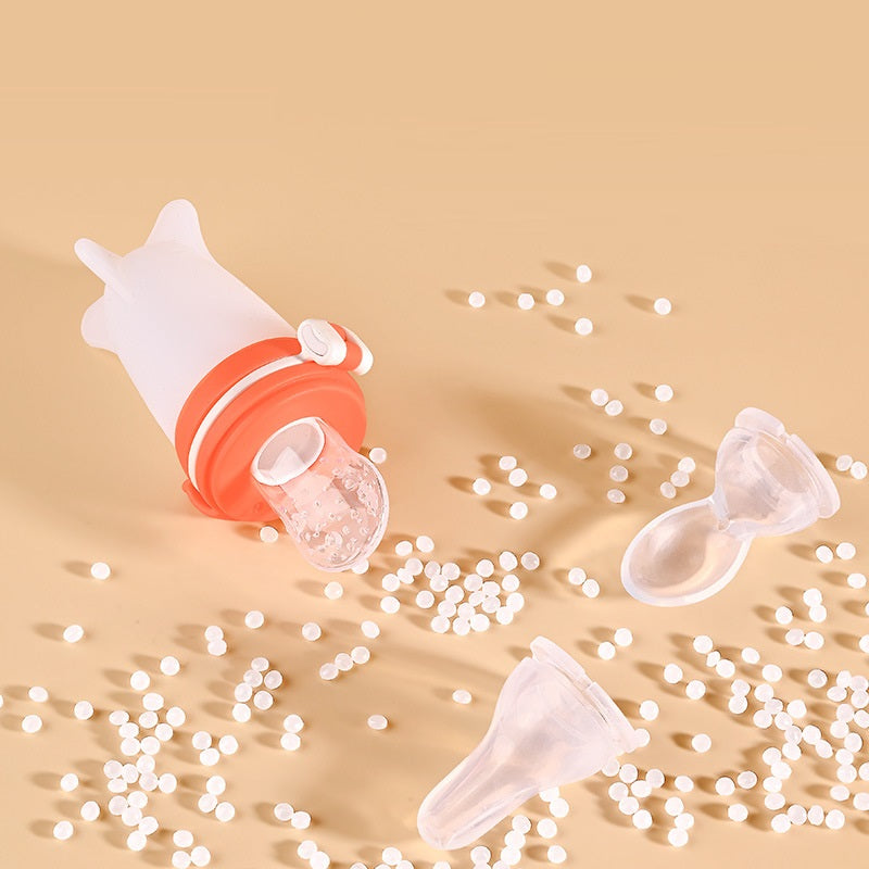 Silicone Baby Squeeze Feeding Bottle Solid Food Tool