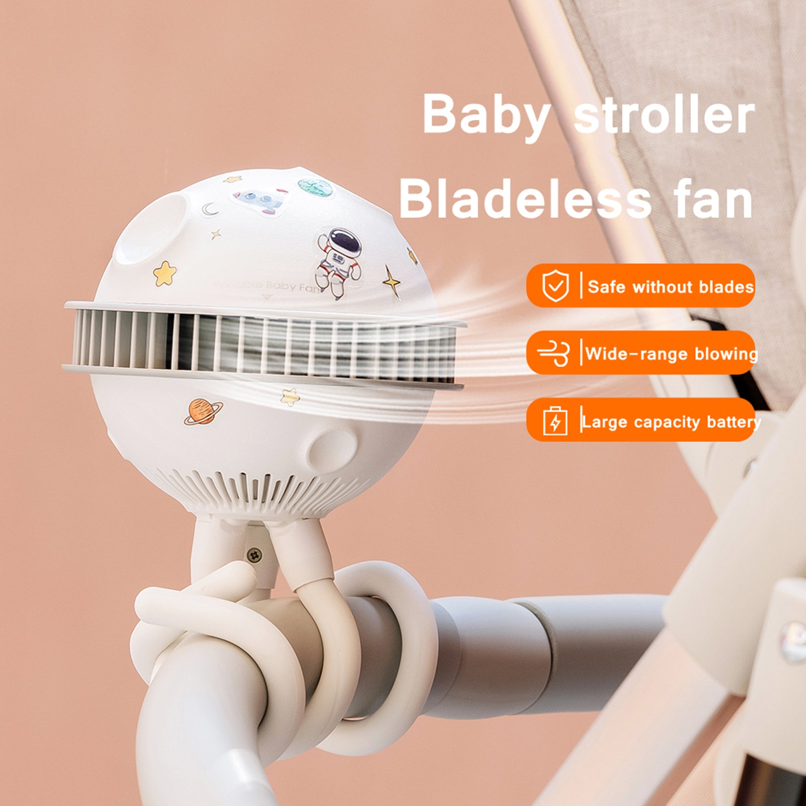 Baby Stroller Bladeless Cooling Fan