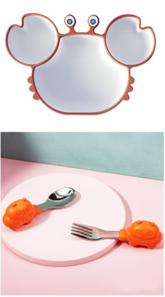 Silicone Non-Slip Baby Feeding Bowl Plate Set