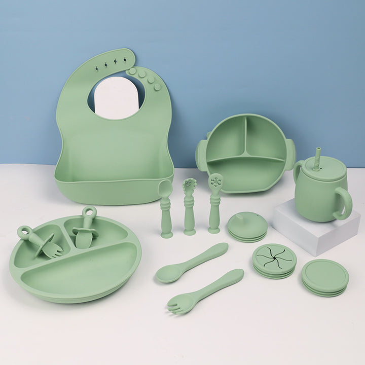 15 Piece Silicone Baby Feeding Tableware Set