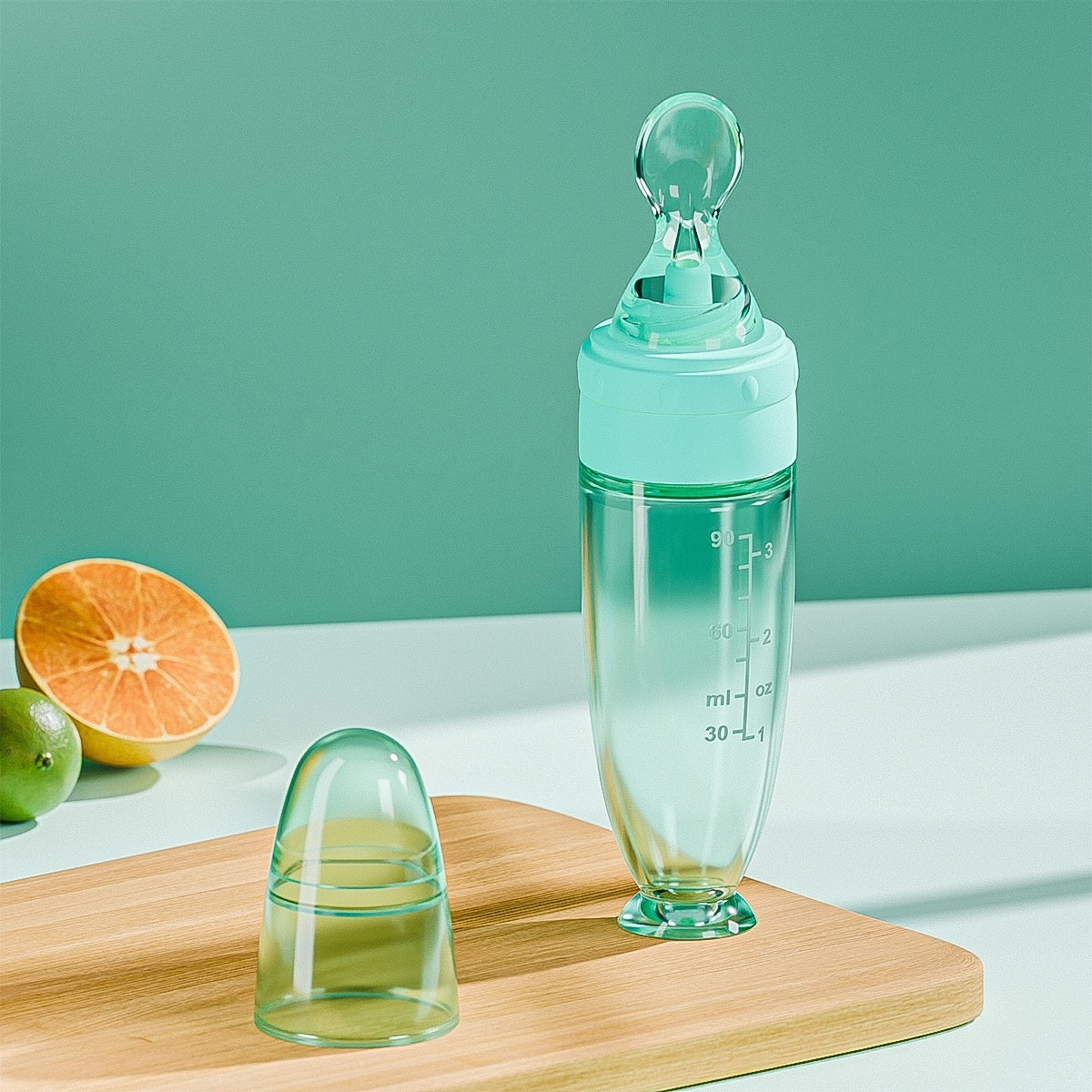 Silicone Squeeze Baby Feeding Spoon Rice Porridge Feeder