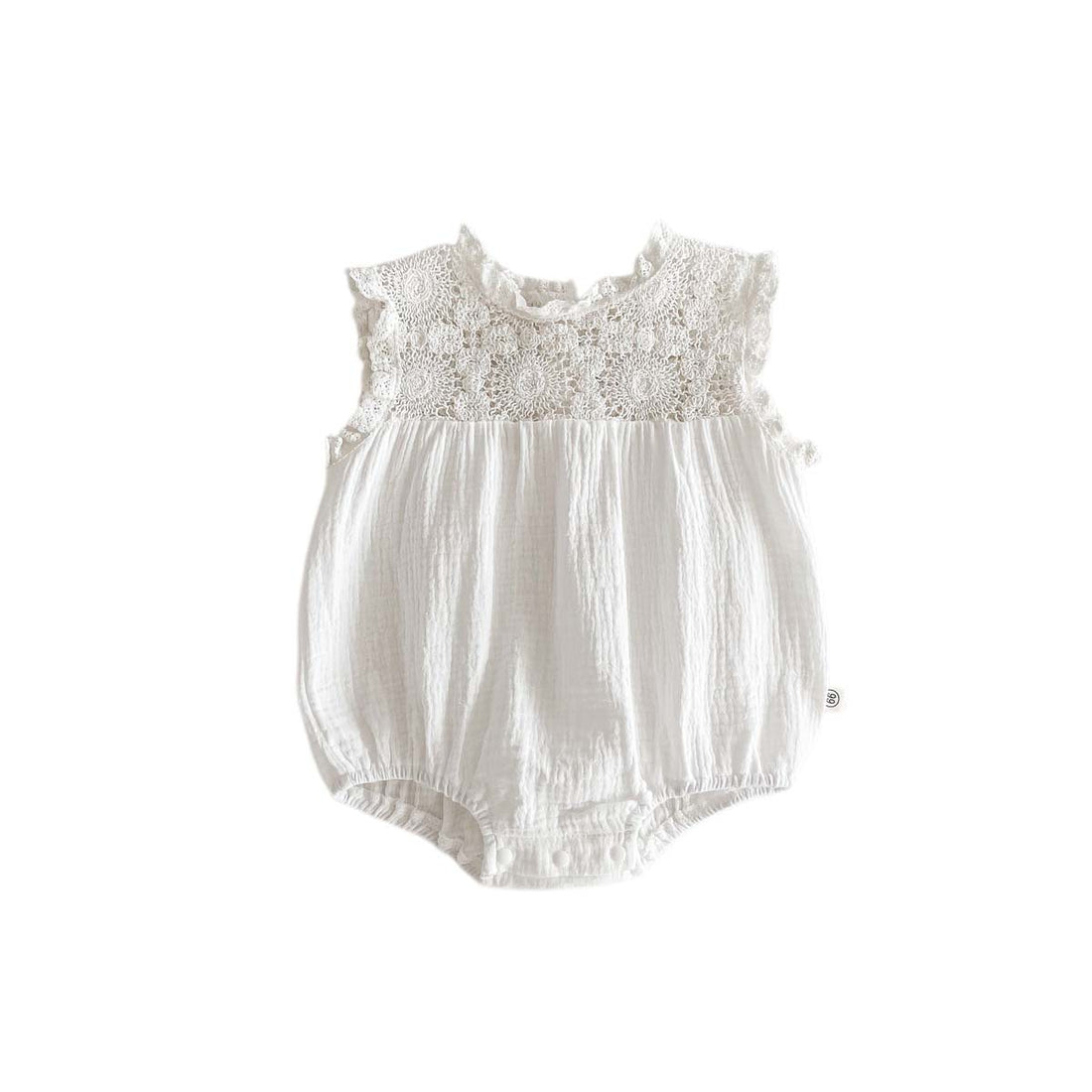 Baby Girl Summer Waffle Lace Romper