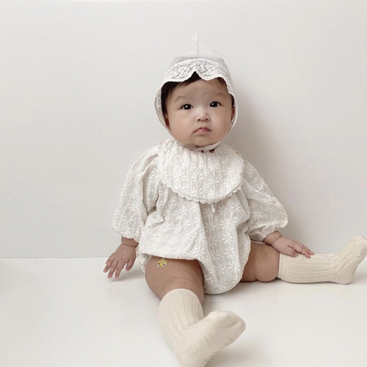 Baby Embroidered Long Sleeve Triangle Romper Jumpsuit