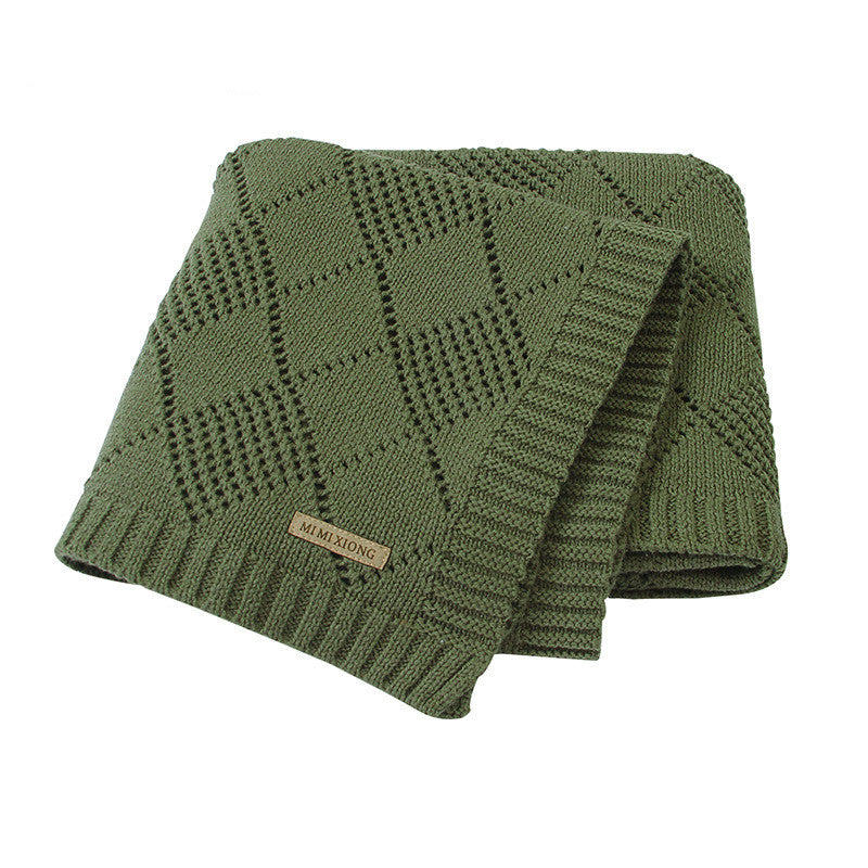 Solid Color Knitted Baby Blanket Quilt
